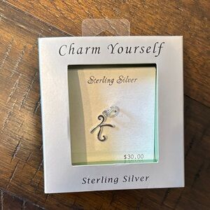 Charm Yourself “K” Sterling Silver Charm. New in box